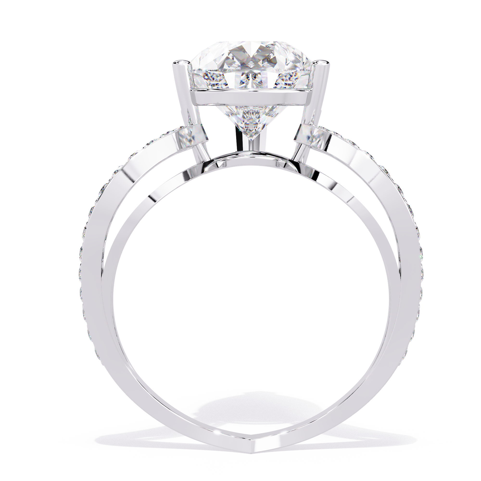 Solitairekart-5 CT Lab Grown Diamond Pear Twist Solitaire Ring